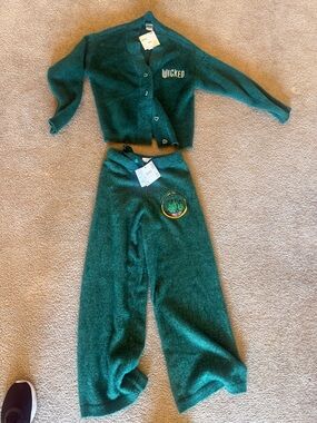 WICKED X Katie K Emerald Green Knit Cardigan Set with Embroidered Wicked Patch